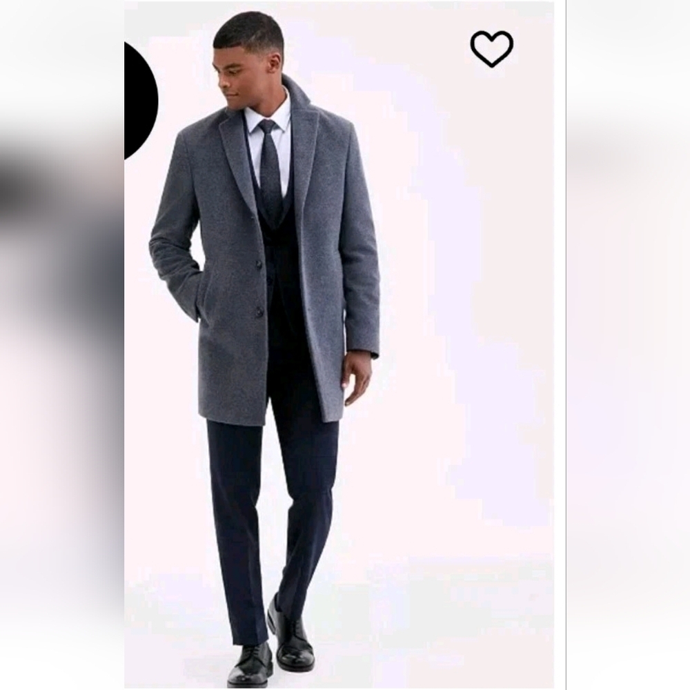 $395 Calvin Klein Prosper Wool Blend OverCoat Sz 40 Mens  Heavy Old Money New